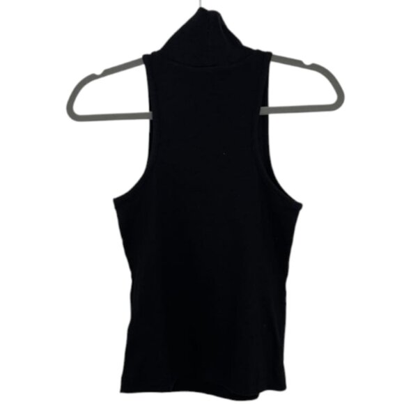 Black Anthropologie Maeve Women's Ribbed Halter Turtleneck Tank Top - Picture 3 of 9